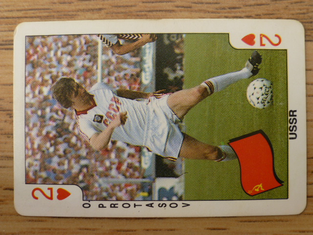 Dandy Gum Football Playing Card (1986) - Oleg Protasov  2♥️